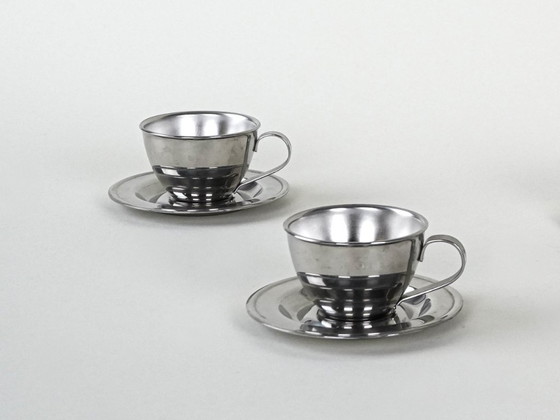 Image 1 of Set di tazze in acciaio inox, design italiano, anni '80, produzione: Italia