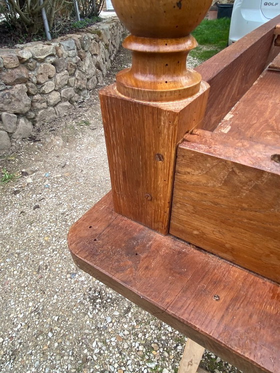 Image 1 of Sam solid oak farmhouse dining table with 1 drawer, circa 1950, 180x74cm