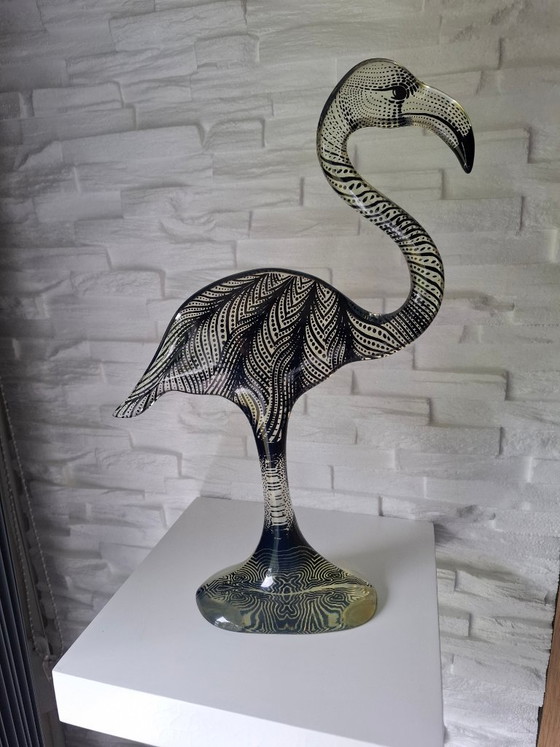 Image 1 of Signée XL Flamingo par Abraham Palatnik, Lucite années 1970