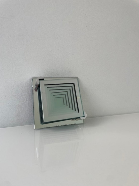 Image 1 of Vintage mirrored coaster set with holder