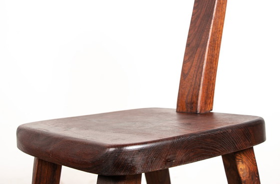 Image 1 of Set aus 4 skandinavischen Stühlen aus massiver Ulme, Modell T im Stil von Olavi Hanninen.