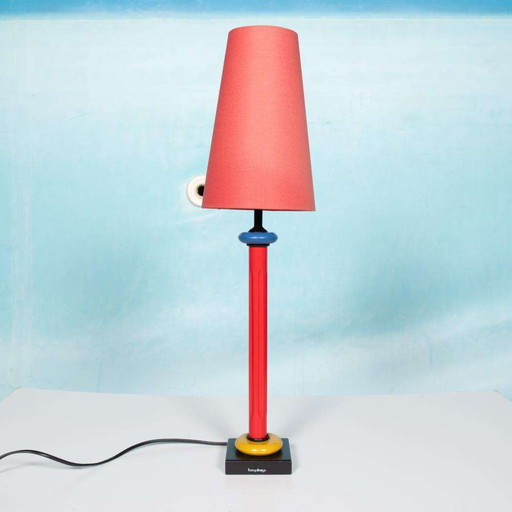 Memphis table lamp 1980s, minimalist table lamp colors