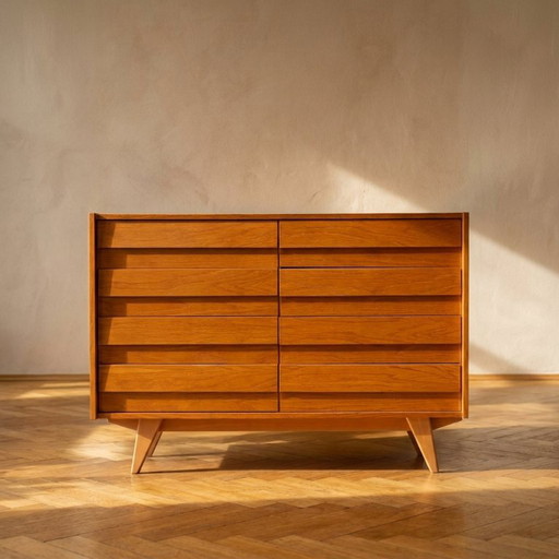 Commode tchèque vintage U-453 par Jiří Jiroutek, 1960, placage de chêne, 110 × 45 × 77 cm – ladekasten, Other (photo 2 of 10)
