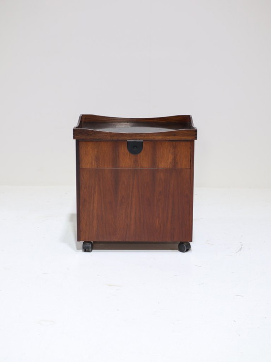 Image 1 of Bar cart trolley with tray, rosewood, Danish, 1960s