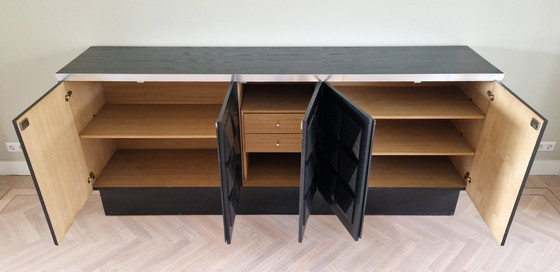 Image 1 of Vintage sideboard, De Coene, Brutalist design, black oak, 1970s