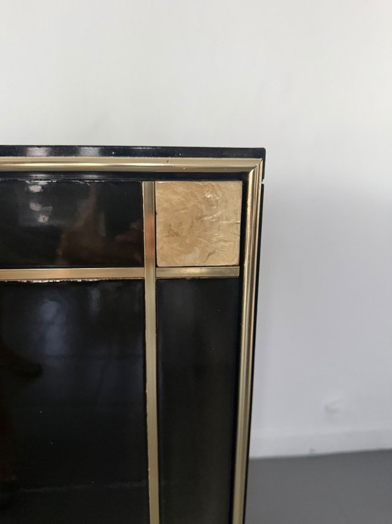 Pierre Cardin Sideboard With Brass Black Lacquered Shell Inlays, 1980 – Wood (photo 40 of 64)
