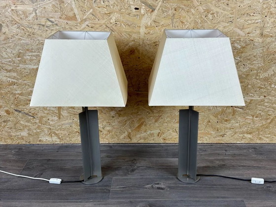 Image 1 of 2x 60er 70er Jahre XL Tischlampe Tischleuchte Aluminium Metall Space Age Design