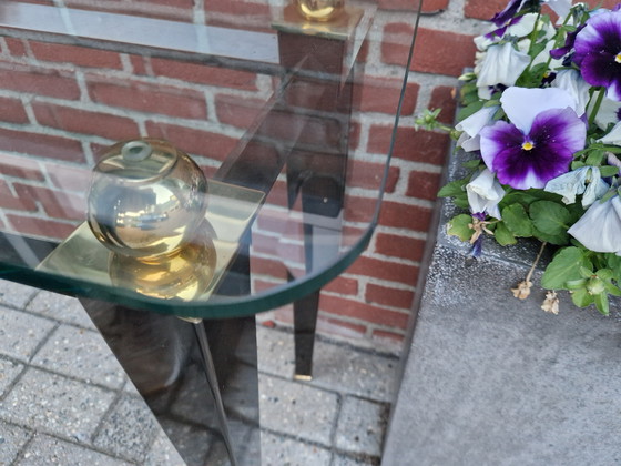 Image 1 of Mesita auxiliar de estilo Hollywood Regency/Art Deco, década de 1980.