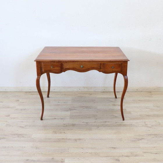 Image 1 of Antique Desk in Walnut and Cherry Wood, Italy 18th Century