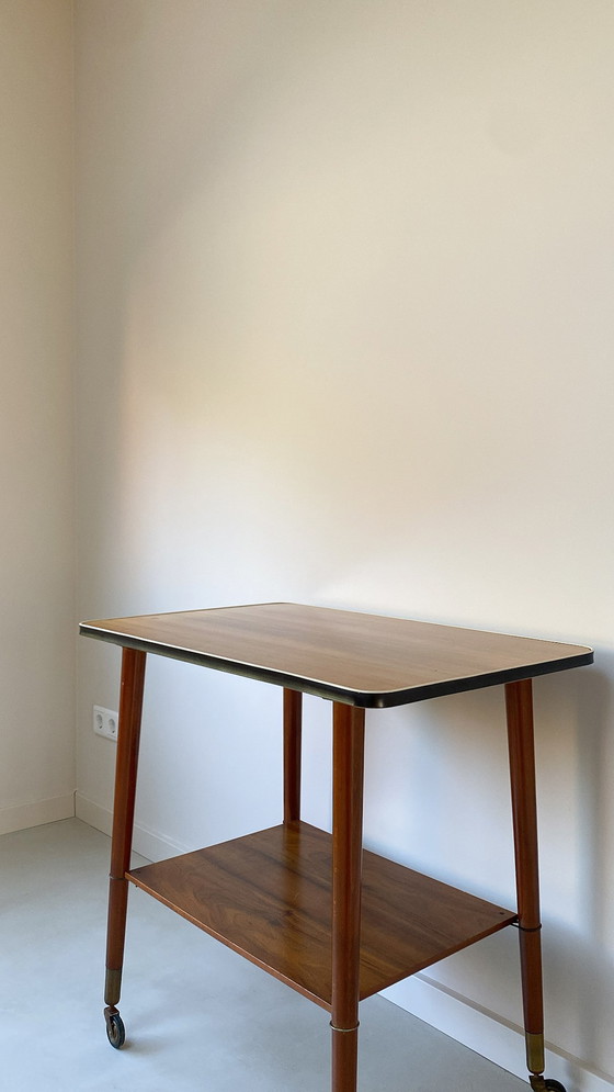 Image 1 of Vintage wooden trolley with formica top