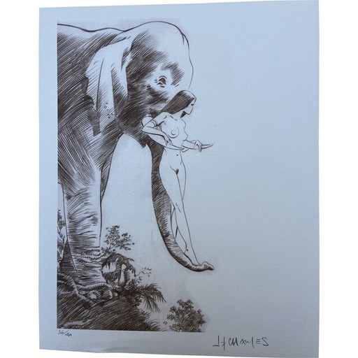 Vintage-Lithographie india dreams 1 von Jean-Francois Charles