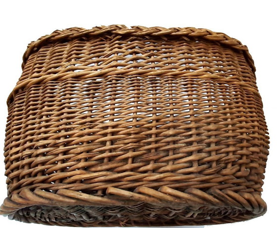 Image 1 of Huge Antique Wicker Basket, Crate 45 x 30 x 25 cm