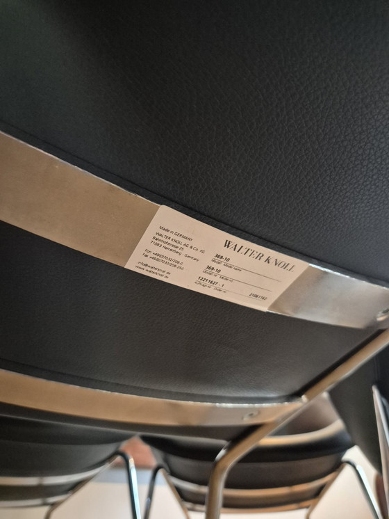 Image 1 of 6 Poltrona di design Walter Knoll 369 in pelle nera