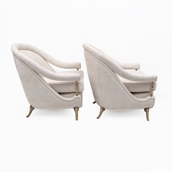 Image 1 of Sofá y dos sillones de estilo Art Déco francés, década de 1950.