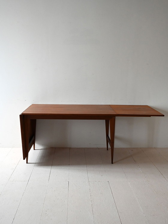 Image 1 of Table vintage en teck par ISA Bergamo avec rallonges à feuilles tombantes