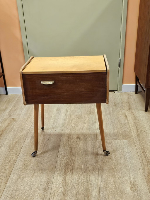 Armoire à couture vintage extensible, table de chevet – nachtkastjes, Wood