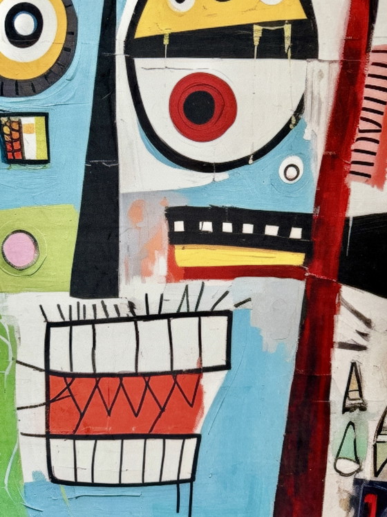 Image 1 of Estampe sur velours (d'après Basquiat) 140 x 90 cm