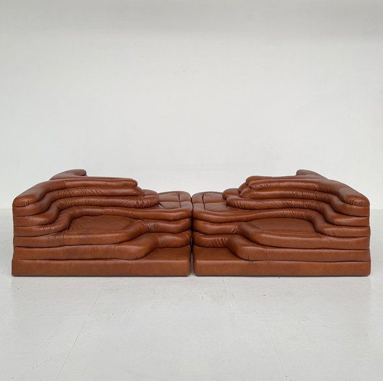 Image 1 of 4-DELIGE SET DE SEDE TERRAZZA DS1025 BY UBALD KLUG IN COGNAC LEDER