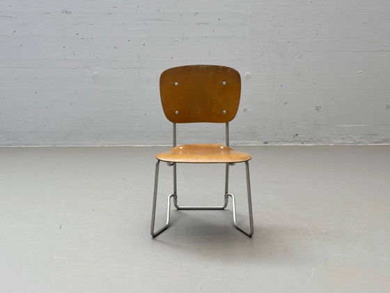 Image 1 of Set van 3 Armin Wirth klapstoelen van gevormd multiplex, Zwitserland, jaren 1950/60.