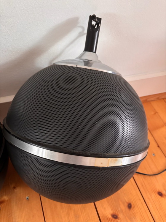 2 Grundig Audiorama Sphere Speakers 70s, Decorative Objects, Metal, Black (photo 3 of 5)