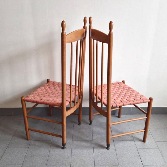 Image 1 of SET VAN 4 VINTAGE "RACINE" STOELEN UIT 1980 VOOR ROCHE-BOBOIS IN BEUKENHOUT, RETRO UIT DE JAREN 80