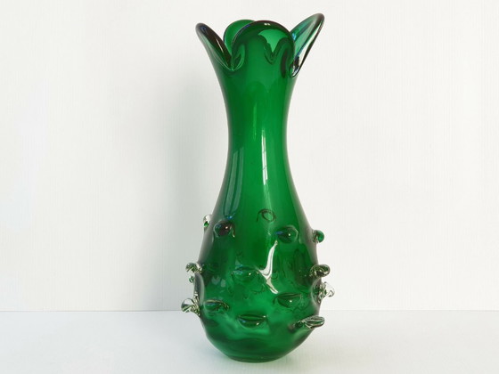 Image 1 of IMPORTANT GREEN MURANO GLASS VASE 1960 VINTAGE 60S 60'S 1960S 60s