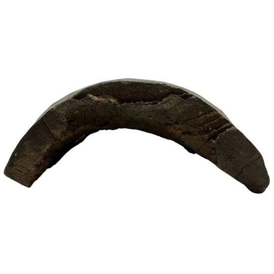 Elongated Hand-carved Wooden Wall Mask from Nepal in Dark Patinated Wood – Sculpture (photo 5 of 6)