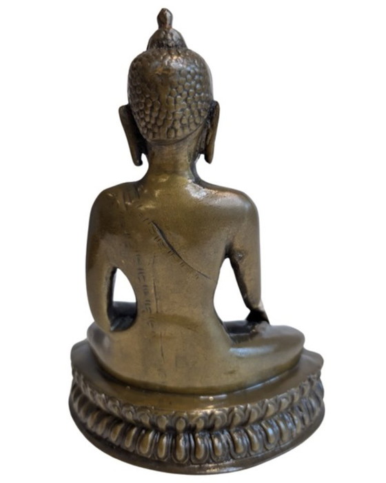 Ancien Bouddha népalais en bronze en Dhyana Mudra - 092 – Sculptures (photo 6 of 10)