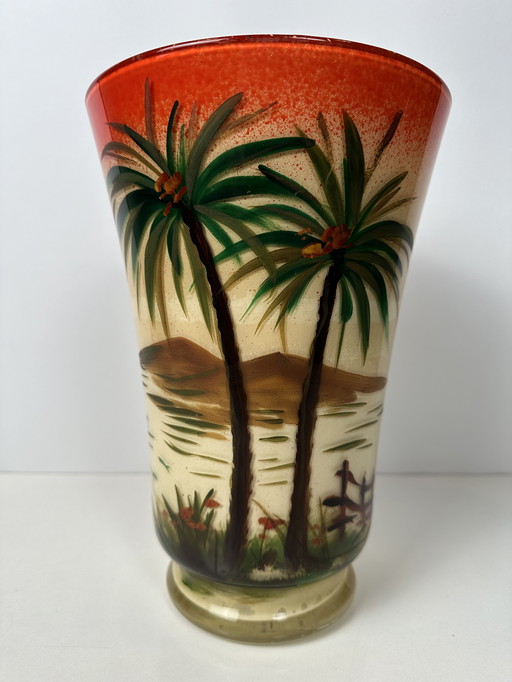 Handbeschilderde vaas - glas