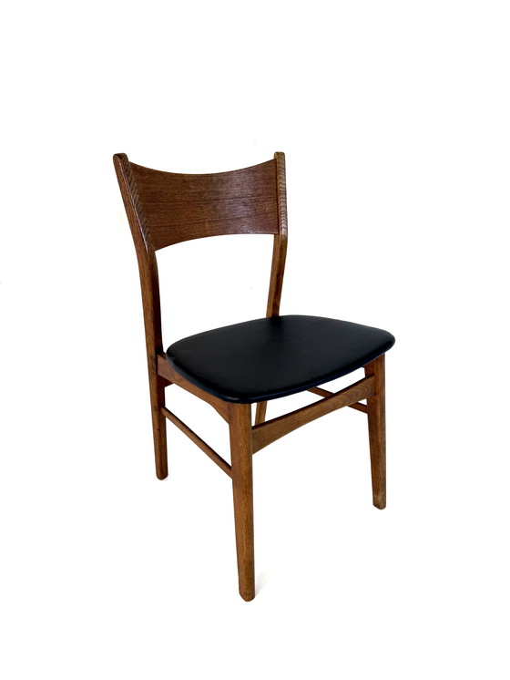 Image 1 of Set di 6 sedie da pranzo danesi, componibili e abbinabili, anni '60.