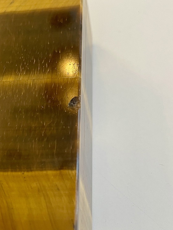 Image 1 of Schatulle aus Tigerauge mit Echtsilber Scharnier Juweliersarbeit