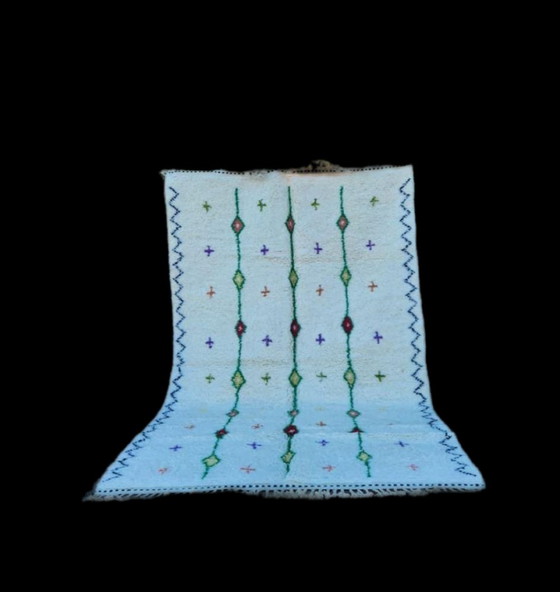 Image 1 of Tapis Marocain Coloré en laine naturelle. Tissé par des artisans