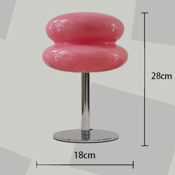Image 1 of Retro Bauhaus Pink Lollipop Ripple Led table lamp