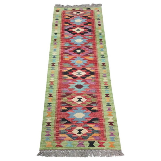 Handgeweven loperkleed van Afghaanse wol – Maimana Kelim, 196x70 cm – Vloerkleden en tapijten, Wool (photo 3 of 6)