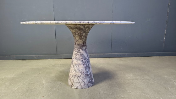 Image 1 of Vintage round marble dining table, 1970s