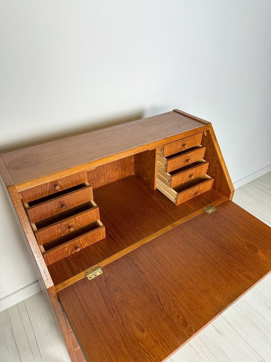 Image 1 of Vintage Mid Century Deense teakhouten secretaire jaren 60