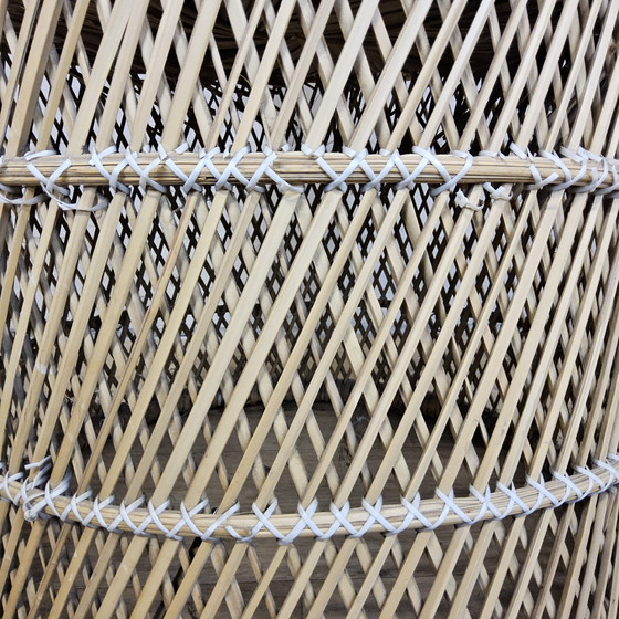 Image 1 of Vintage geweven Rotan / Rattan Stoel / luie bohemian stoel ( lazy Rotan chair )