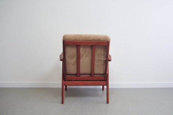Poltrona Danese in Teak Rivestimento Beige – Poltrone, Textile, Wood, Vintage (photo 3 of 5)
