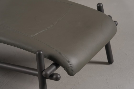 Image 1 of Donovan Grey Leather Chaiselongue By Giuseppe Vigano For Cattelan , Italy 2000’s