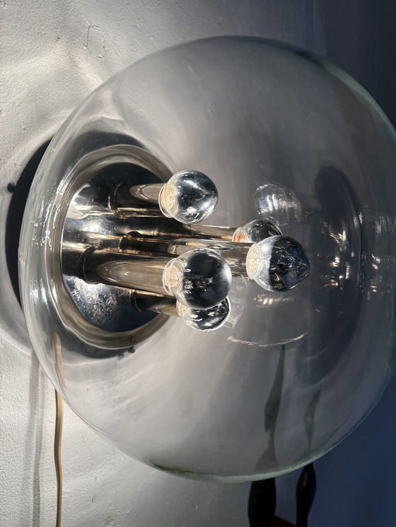 Image 1 of Lampada da parete vintage in stile "Globe" dell'era spaziale, Glashütte Limburg '70