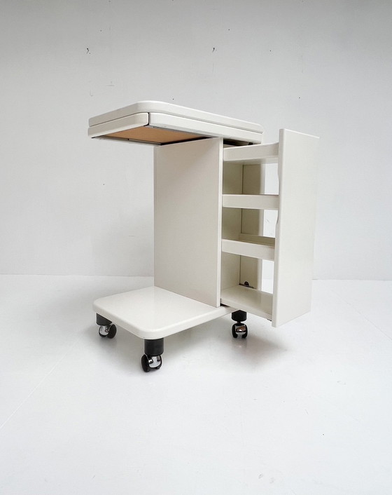 Image 1 of Vintage Bed Trolley Or Nightstand On Wheels, 1970'S