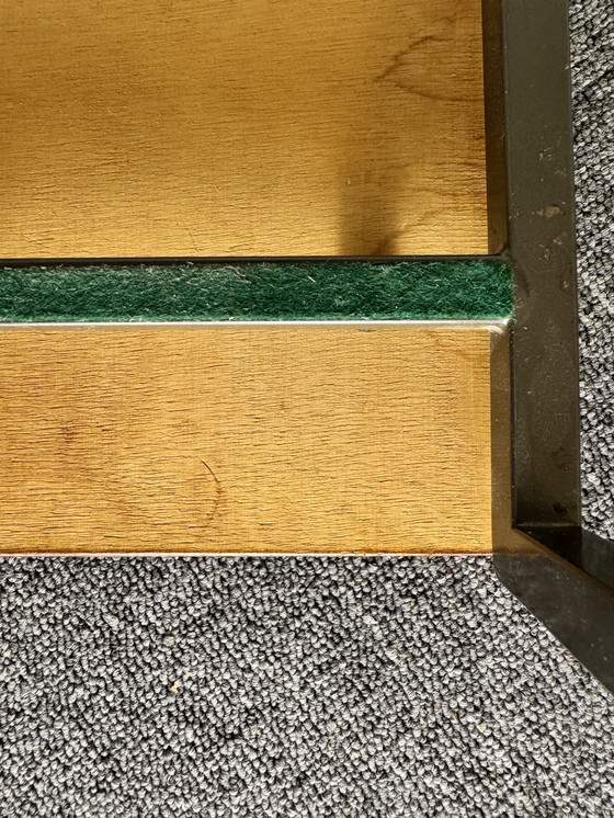 Image 1 of Set van 3 vintage bijzettafels – metaal & hout – mid-century stijl