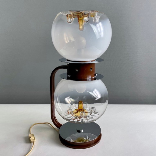 Lampada vintage in vetro di Murano con lattimo, design scultoreo italiano, anni '60-'70