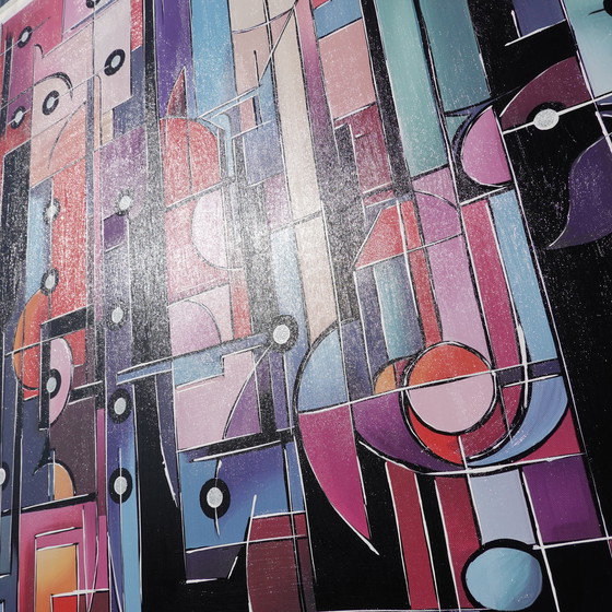 Image 1 of Cubism A1291 - Abstract Painting on Large Canvas