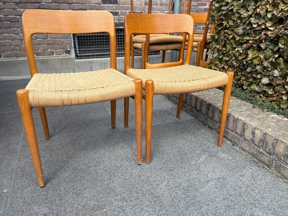 Image 1 of Juego de comedor danés de época - Atribuido a Niels Otto Møller - Seis sillas y una mesa