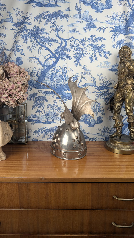 Image 1 of Fantástico casco de metal de Sigurd el Dragón, atrezo de ópera del siglo XIX