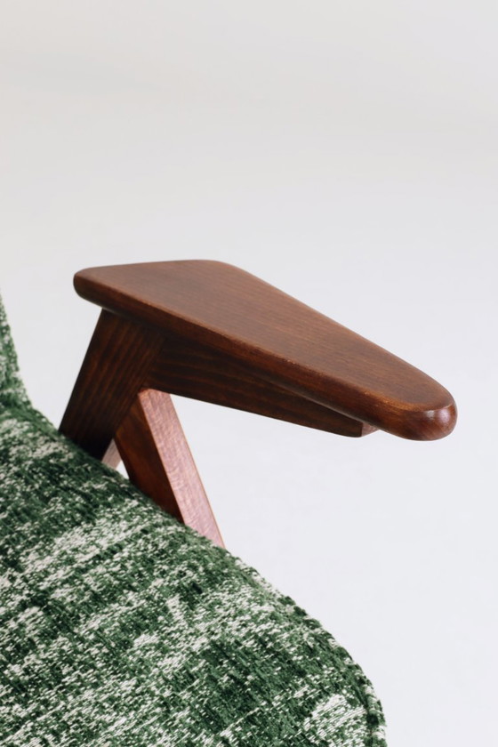 Image 1 of Scandinavian Green Lounge Chair Vintage Design Boho Upholstery Melange Fabric, 1960, Poland