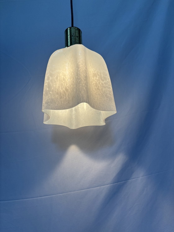 Image 1 of Vintage space age pendant lamp Glashütte Limburg 1970s
