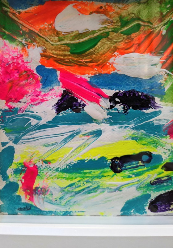 Image 1 of Paesaggio marino di Brisons Cape Cornwall, dipinto originale di Nigel Waters, arte espressionista