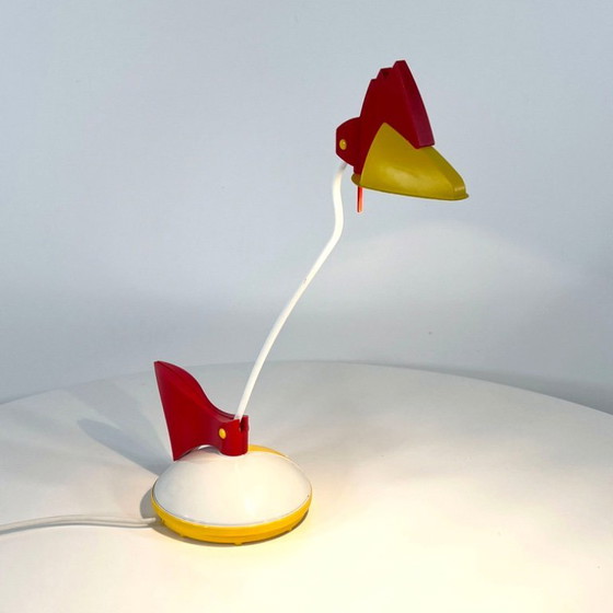 Image 1 of Red & Yellow Postmodern Toucan Table Lamp by Brilliant Leuchten Germany, 1980s